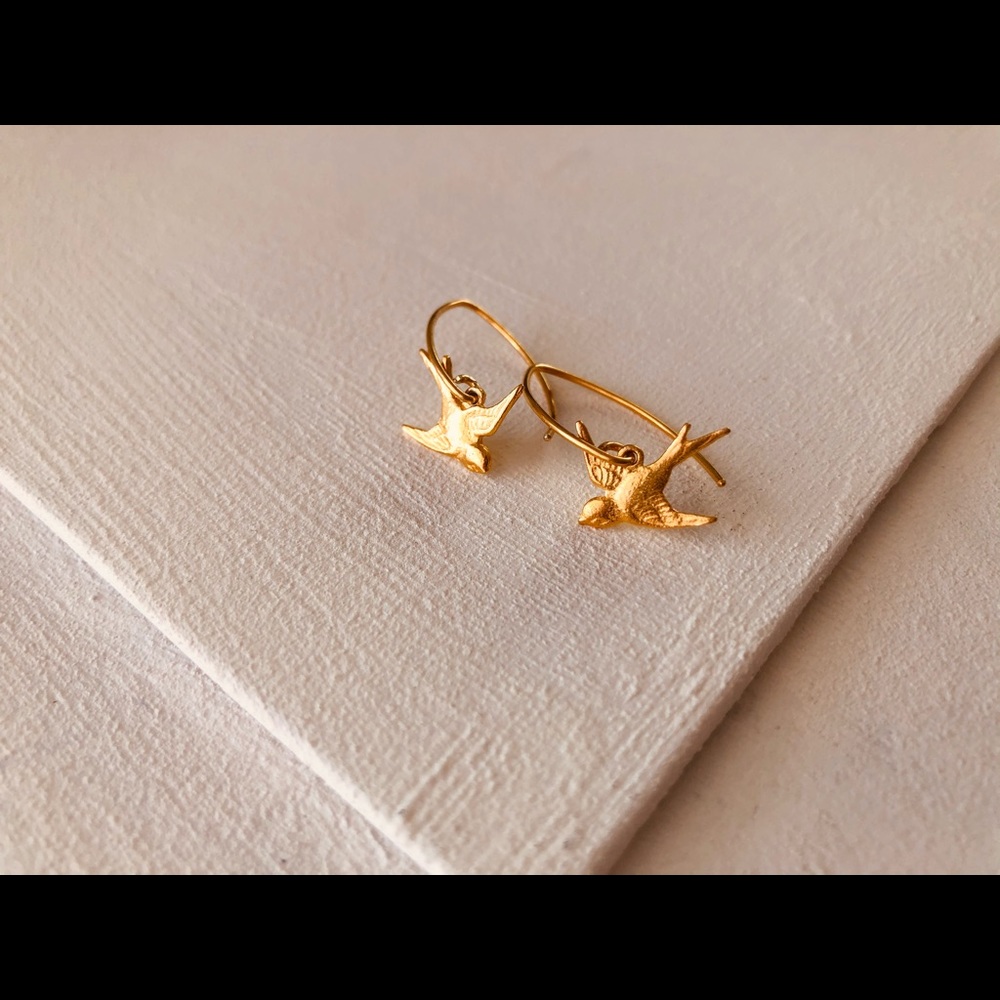 New handcrafted 14k vermeil Bird earri… - Picture 7 of 10